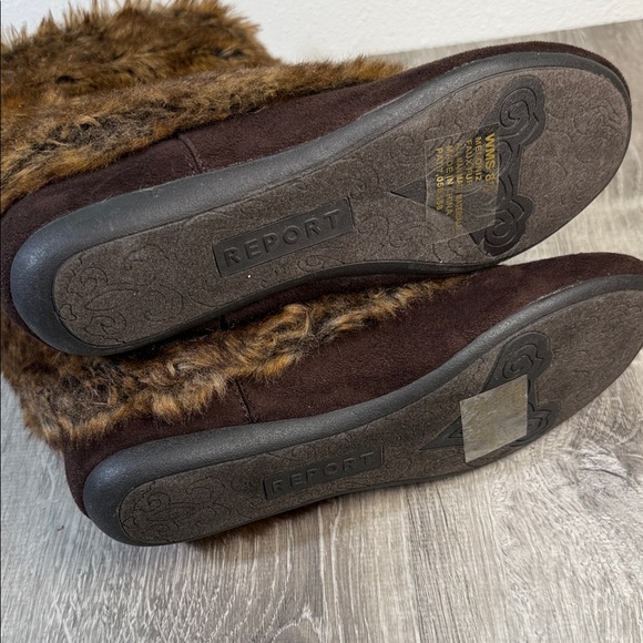 Report Faux Fur Brown Moccasin Boots - Picture 4 of 6